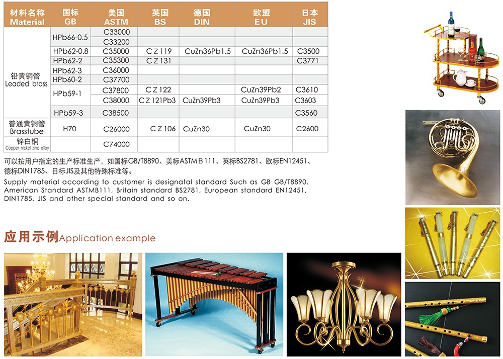 樂器與裝飾用銅合金管 樂器與裝飾用銅合金管